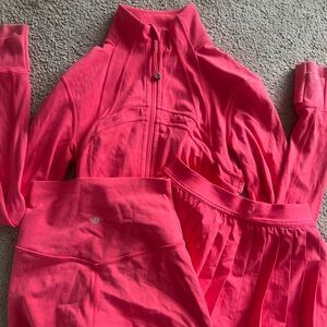 Lululemon Glaze Pink Cropped Define Jacket Set